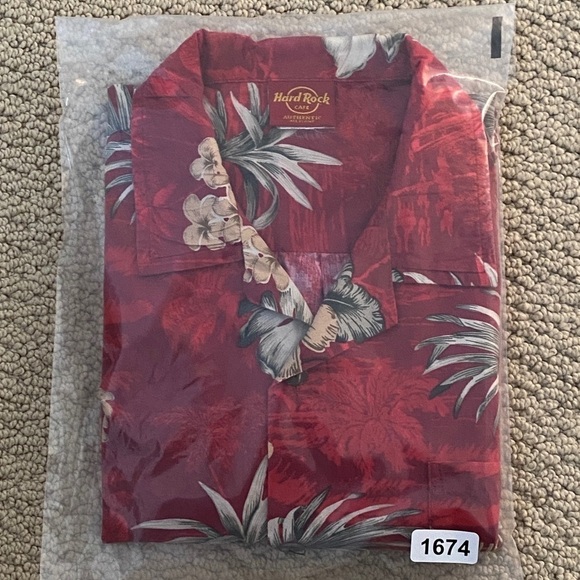 HARD ROCK CAFE Honolulu Aloha Hawaiian Tropical Floral Shirt Men L Large RARE! - Picture 7 of 7